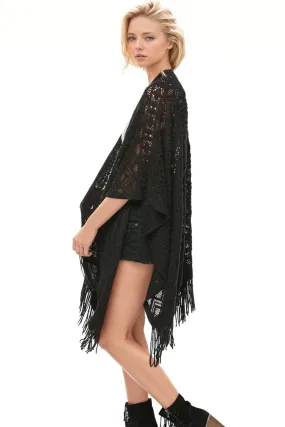 Joplin Novelty Knit Long Poncho