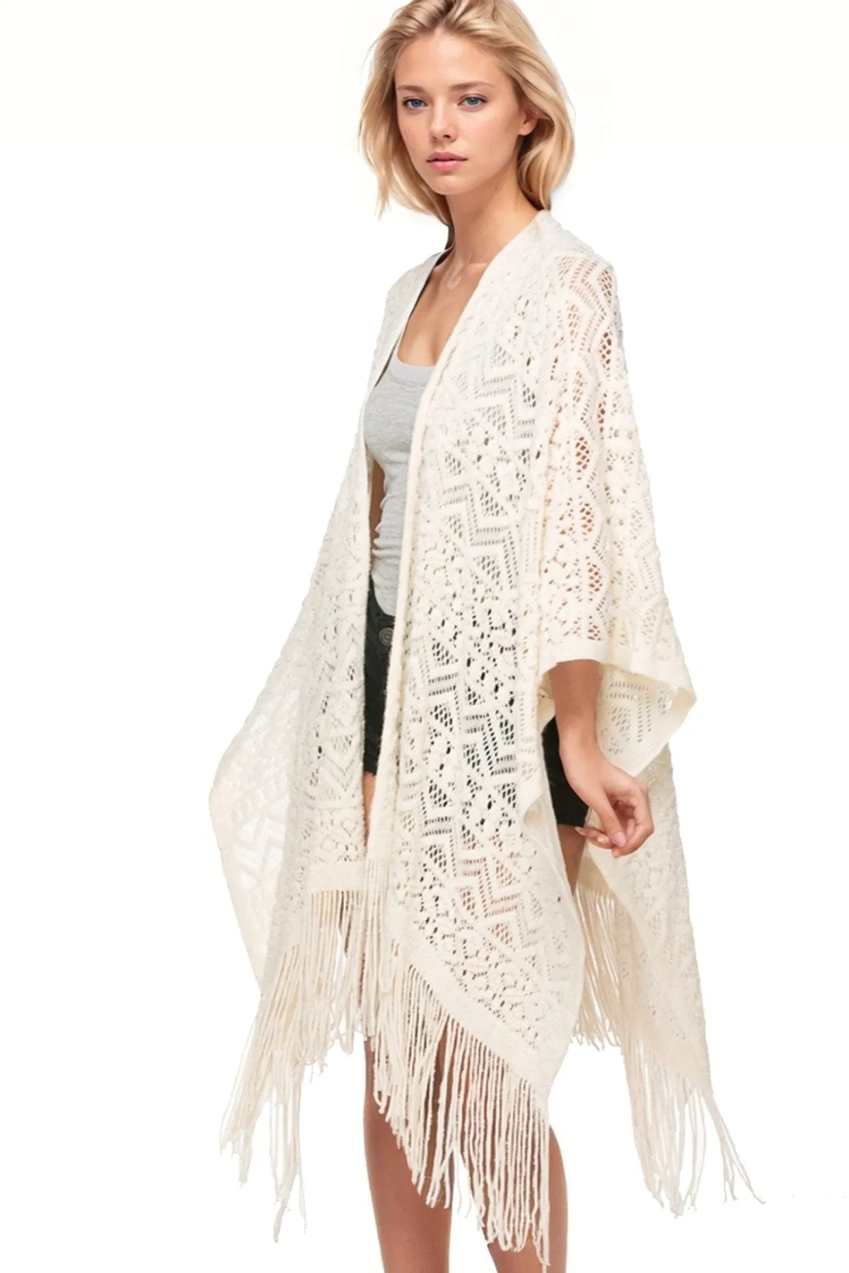 Joplin Novelty Knit Long Poncho