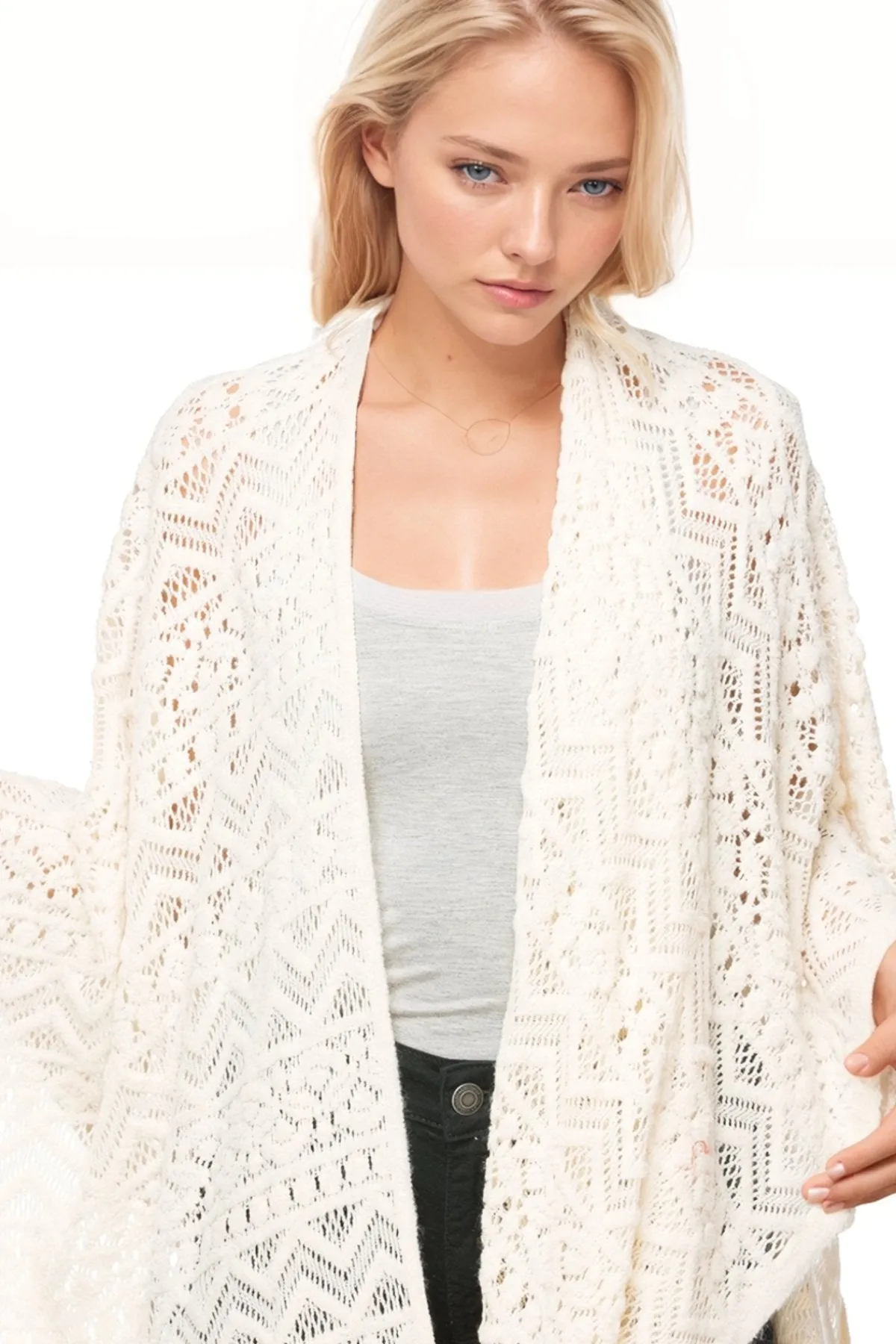 Joplin Novelty Knit Long Poncho