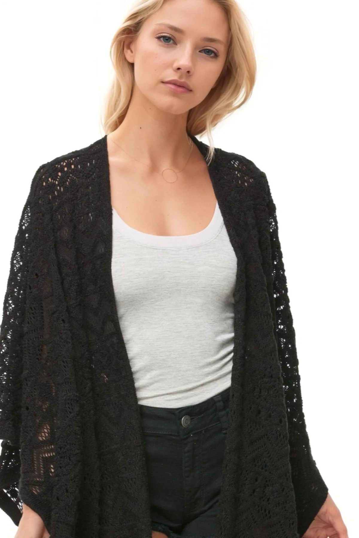 Joplin Novelty Knit Long Poncho