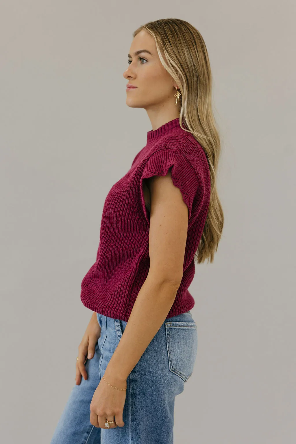 Kaleb Sweater Vest-Berry