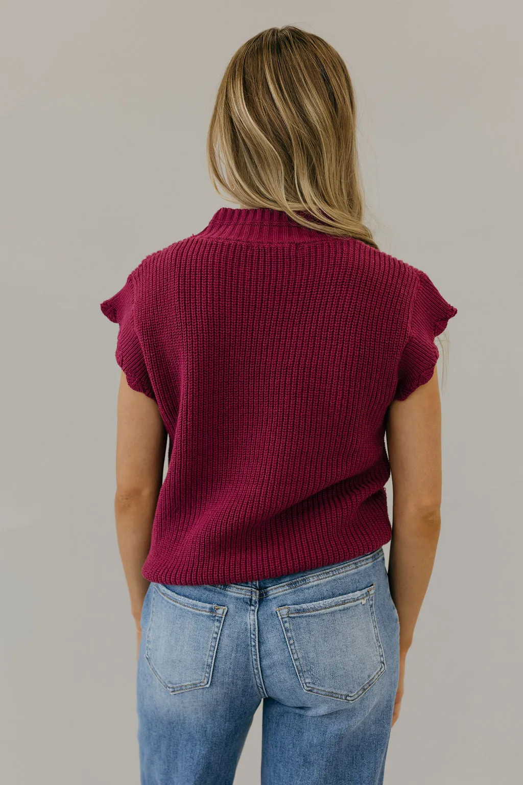 Kaleb Sweater Vest-Berry