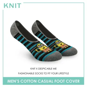 Knit Men's Minions Fashion Printed Cotton Light Performance Foot Cover 1 pair KMDMF9406