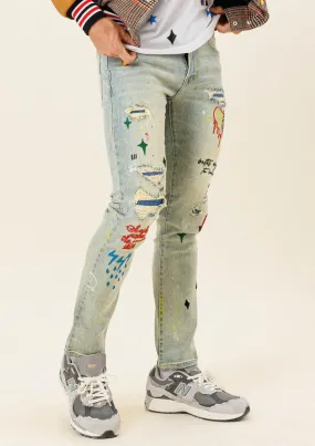 LIGHTS OUT EMBROIDERED JEAN