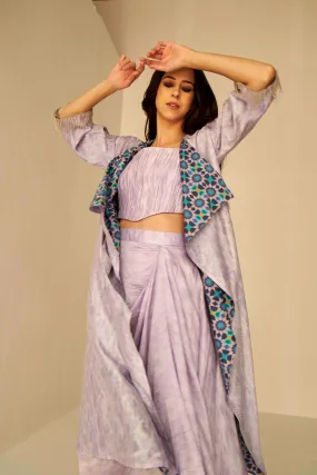 Lilac- Resort Shibori Cape Set