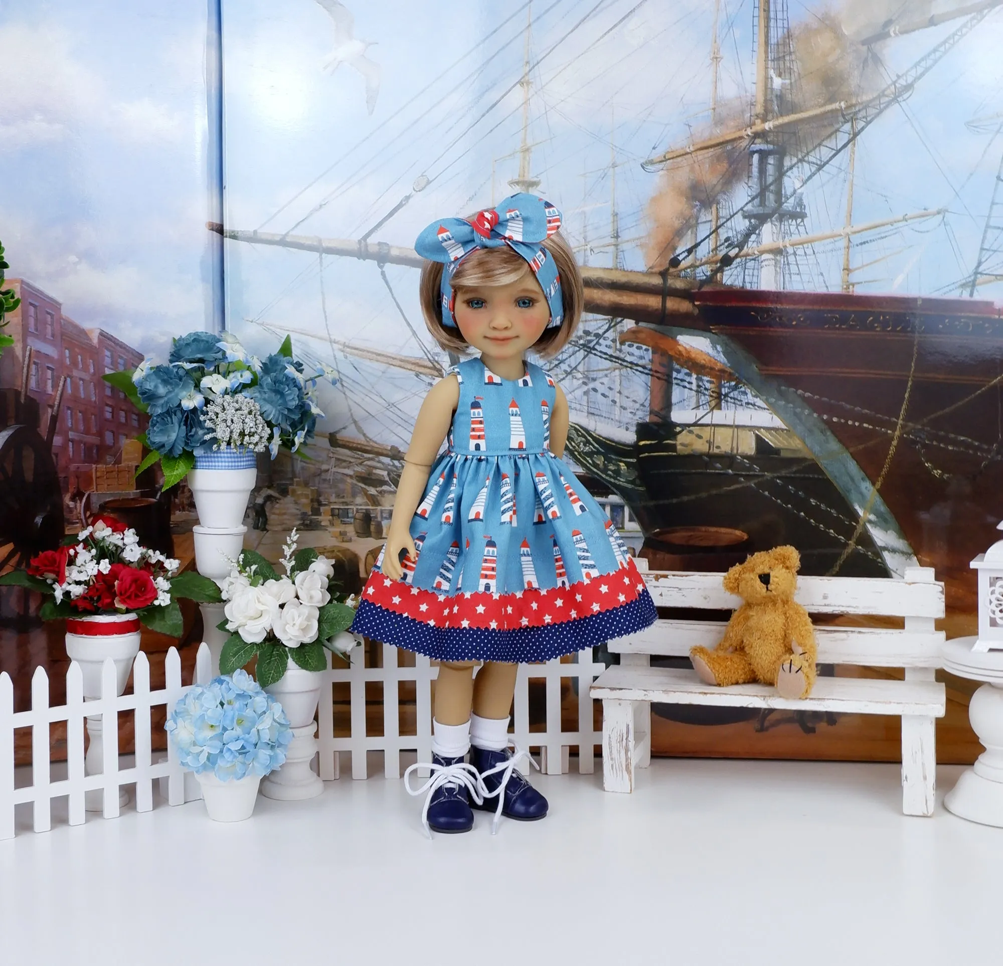 Little Lighthouse - dress with boots for Ruby Red Fashion Friends doll