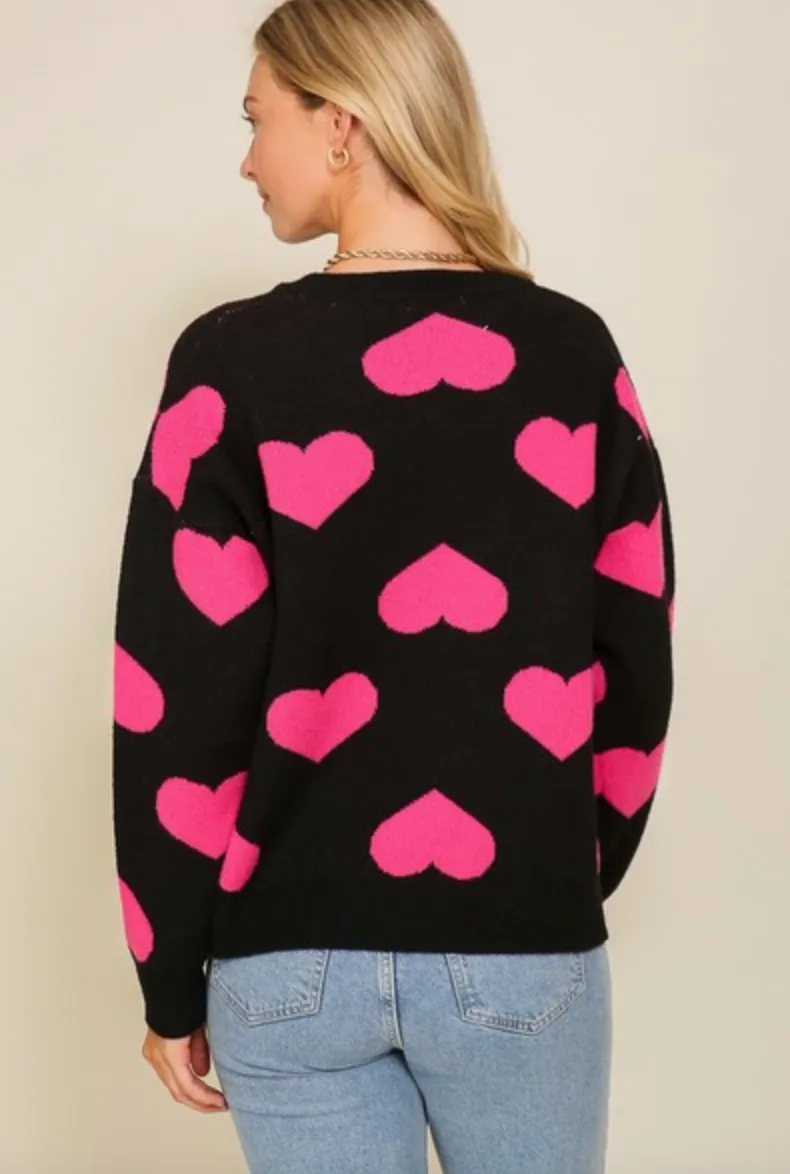 Love Struck Heart Sweater