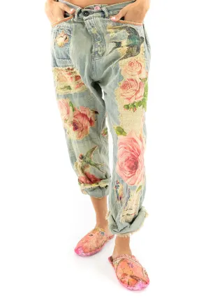 MAGNOLIA PEARL PANTS 316 Bird Applique Miner Denim