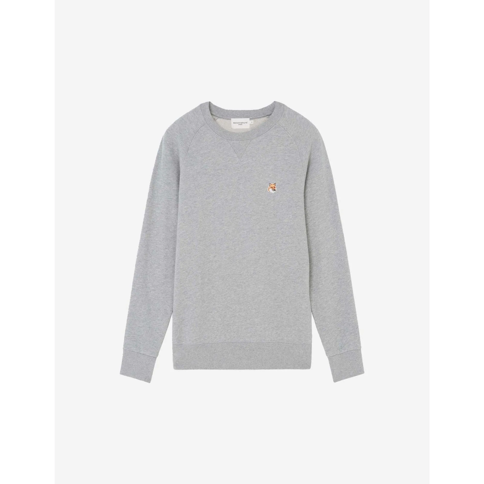 Men Fox Head Patch Classic Sweatshirt - Grey Melange