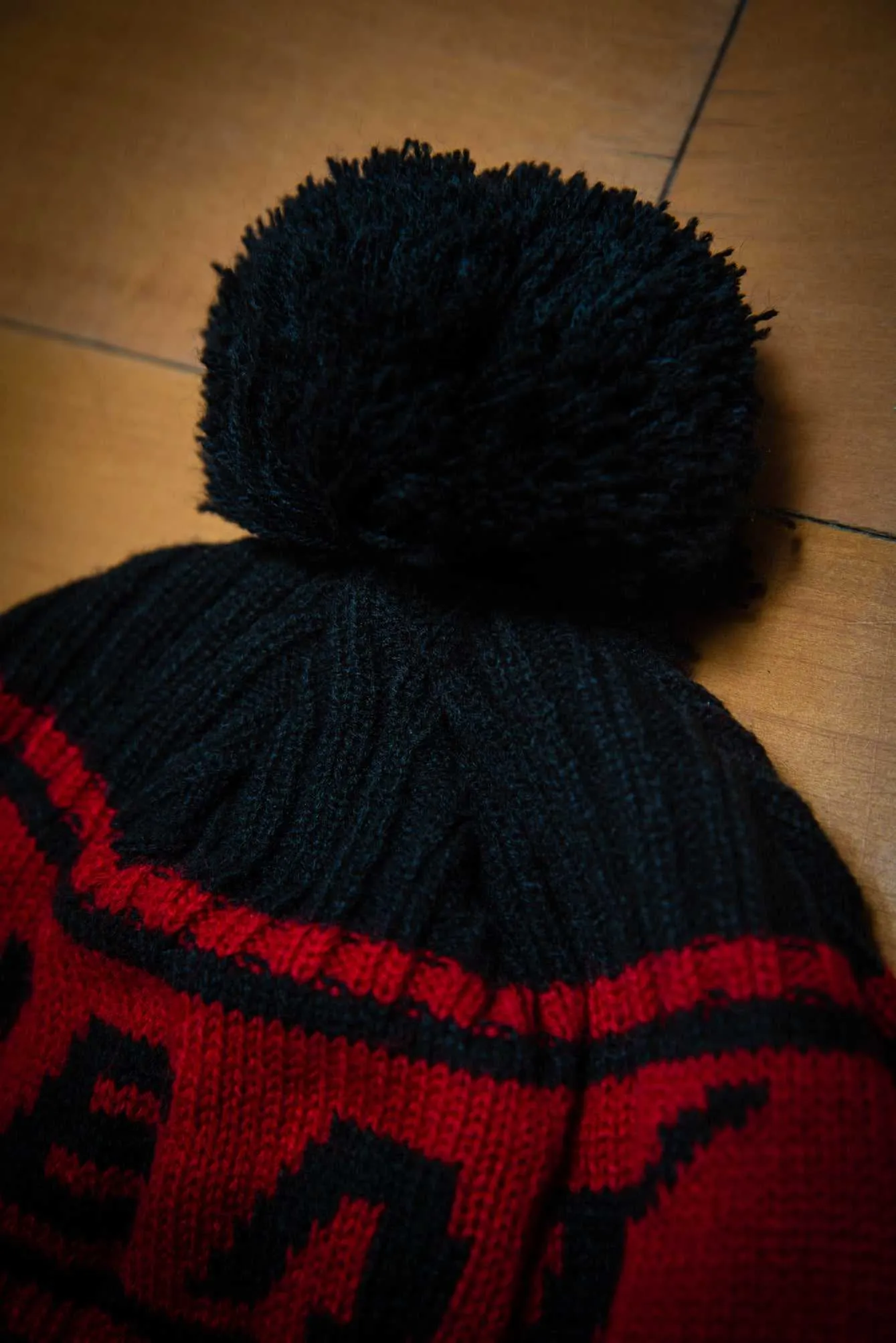 Miami Heat 75th Flame Red Black Cuffed Knit Sport Beanie Hat with Pom