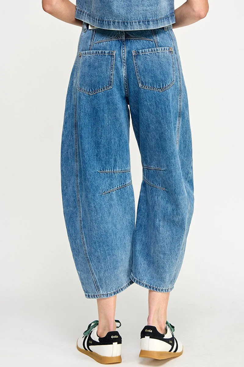 Mid Rise Barrel Jeans
