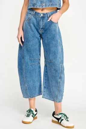 Mid Rise Barrel Jeans