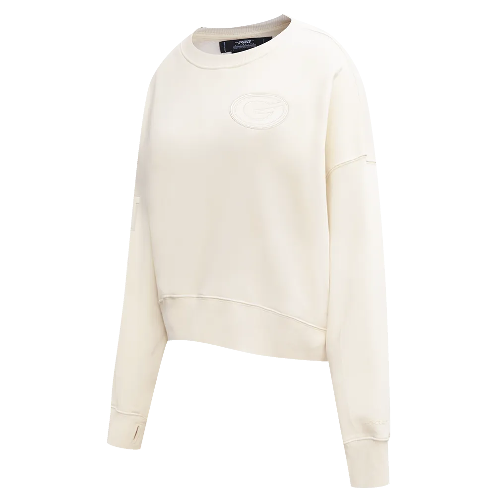 NFL GREEN BAY PACKERS NEUTRAL WOMEN'S CREWNECK (EGGSHELL)