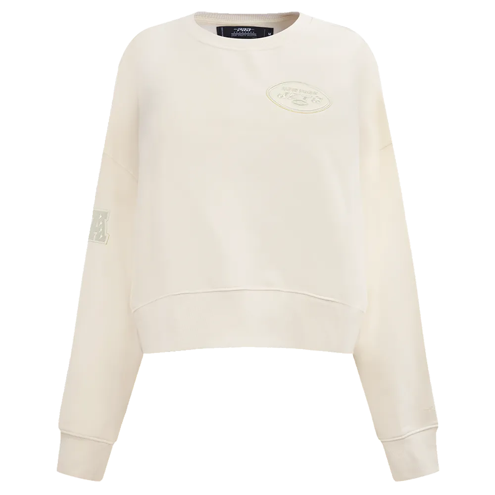 NFL NEW YORK JETS NEUTRAL WOMEN'S CREWNECK (EGGSHELL)
