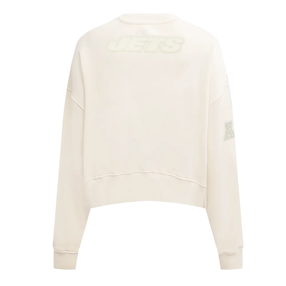 NFL NEW YORK JETS NEUTRAL WOMEN'S CREWNECK (EGGSHELL)