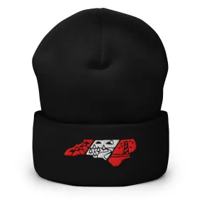 North Carolina 3 Regions Red & WhiteCuffed Beanie
