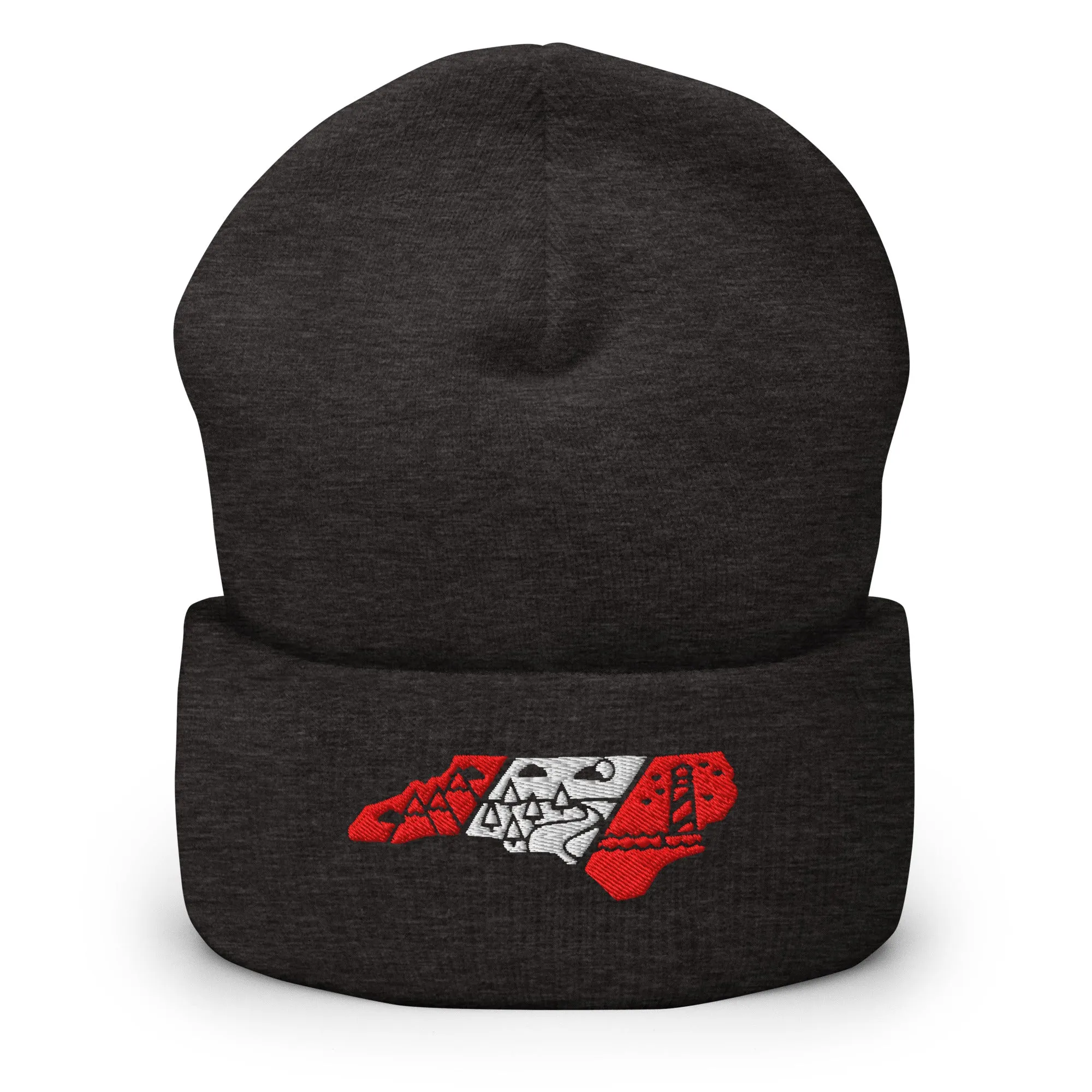 North Carolina 3 Regions Red & WhiteCuffed Beanie