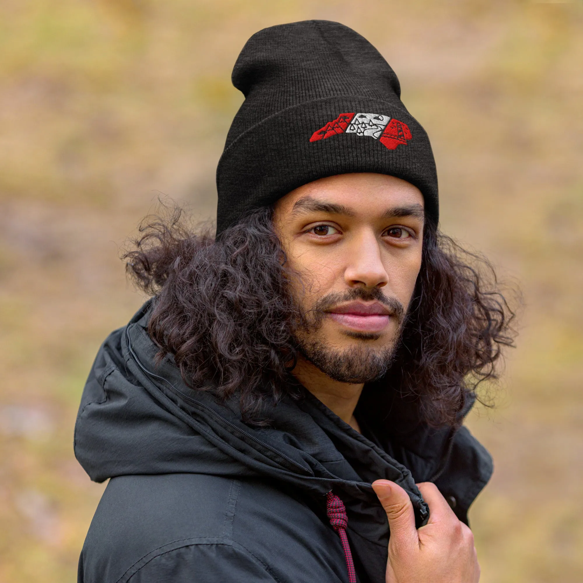 North Carolina 3 Regions Red & WhiteCuffed Beanie