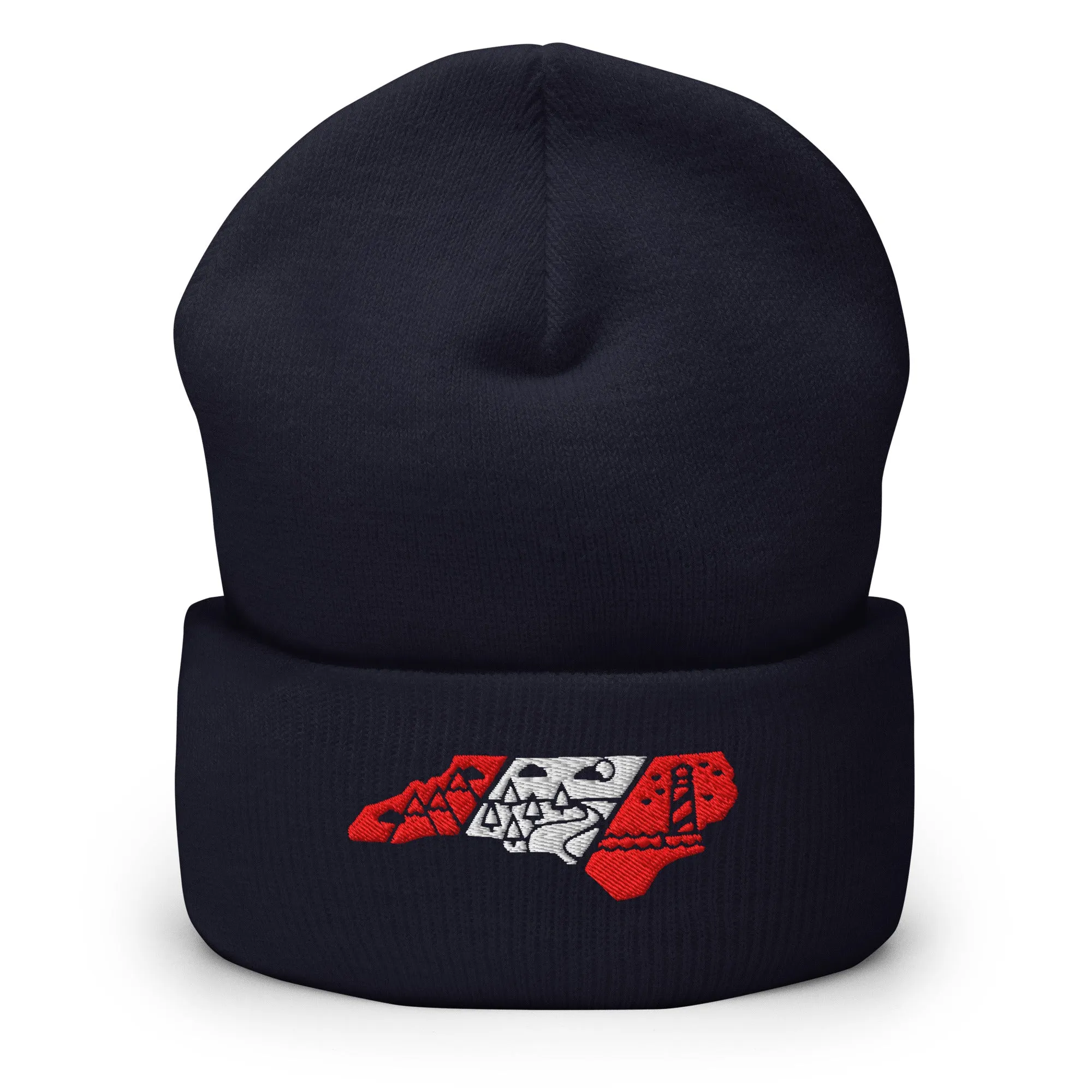 North Carolina 3 Regions Red & WhiteCuffed Beanie