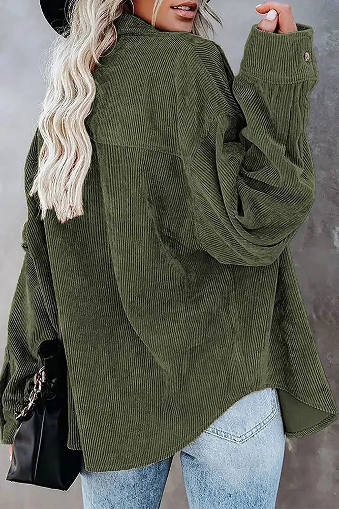 Olive Corduroy Shacket