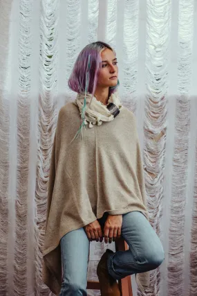 PASHMINA WOOL PONCHO BEIGE