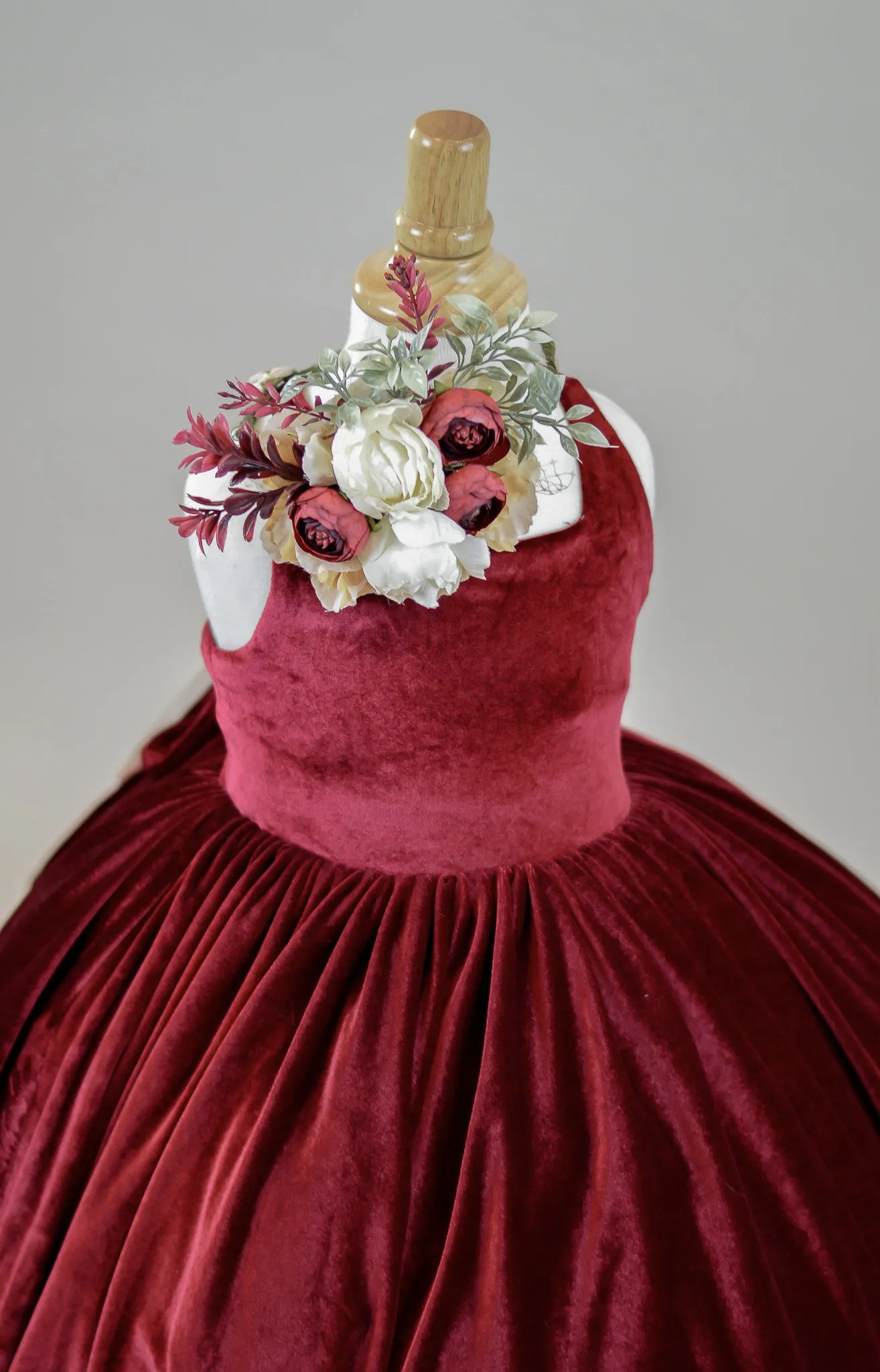 Penelope Velvet gown - Ruby Tie back (3 Year - Petite 4 Year)