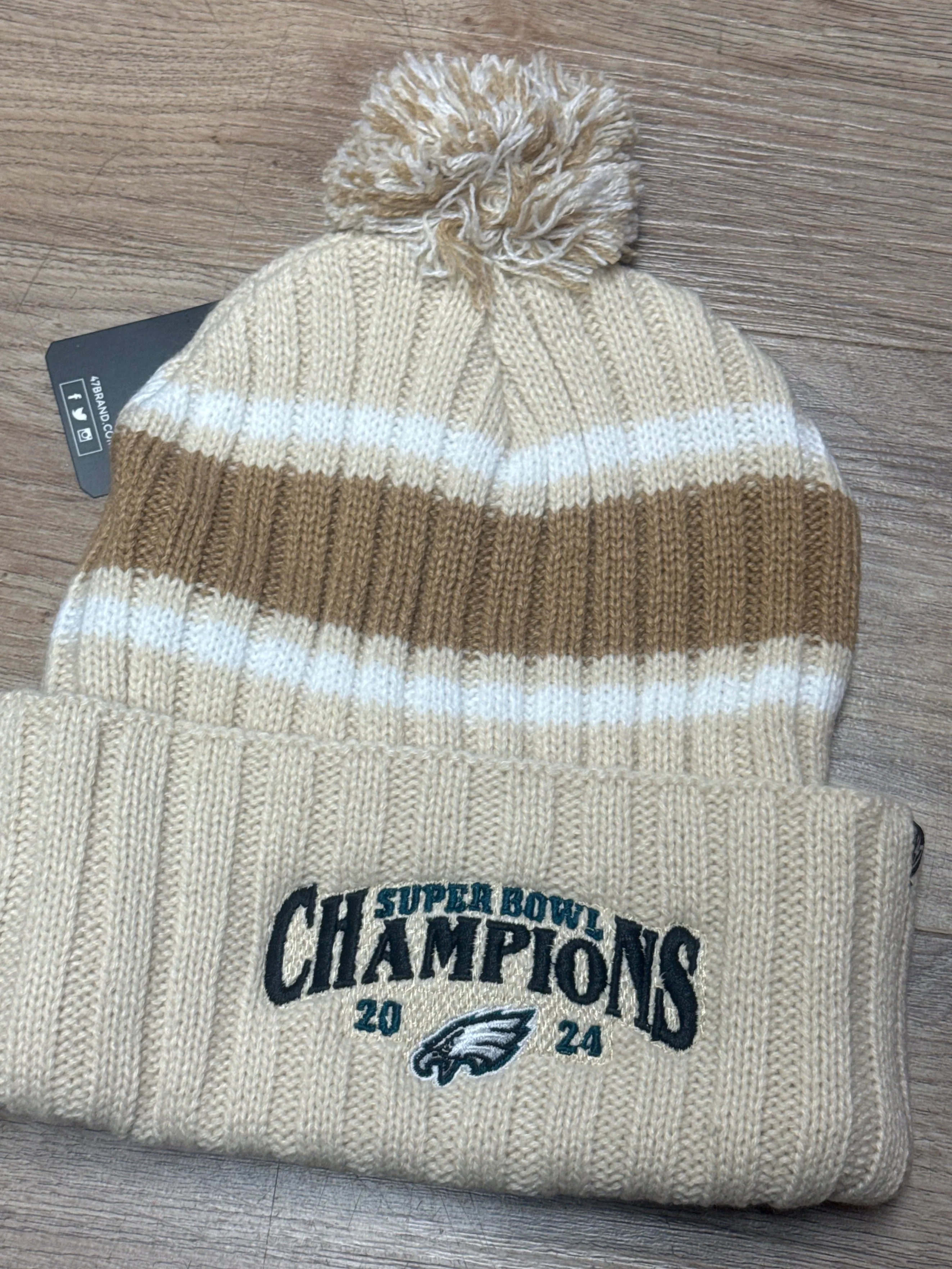 Philadelphia Eagles Super Bowl LIX Champs Cuff Knit Pom Hat