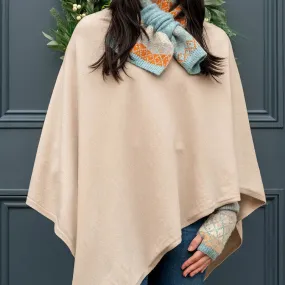 POM Fine Blend Knit Poncho Oatmeal 60121