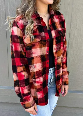 Red, cream custom shacket-sale