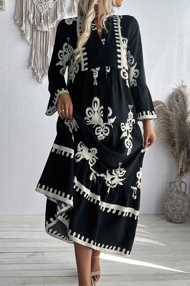Regal Baroque Midi Dress
