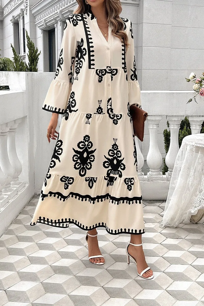 Regal Baroque Midi Dress