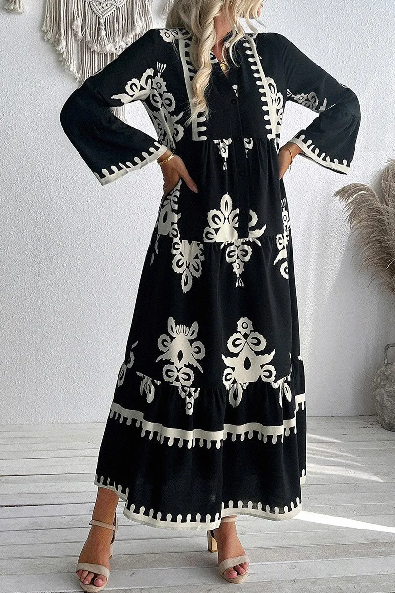 Regal Baroque Midi Dress