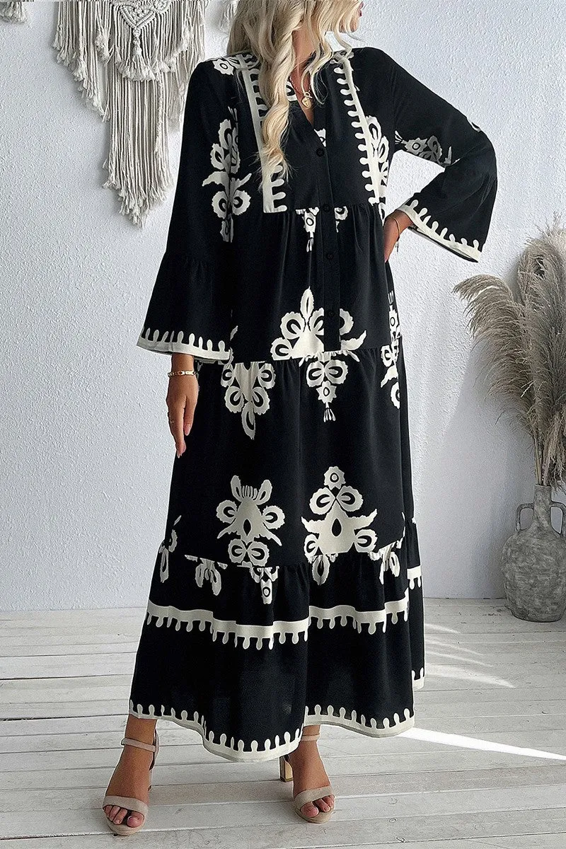 Regal Baroque Midi Dress