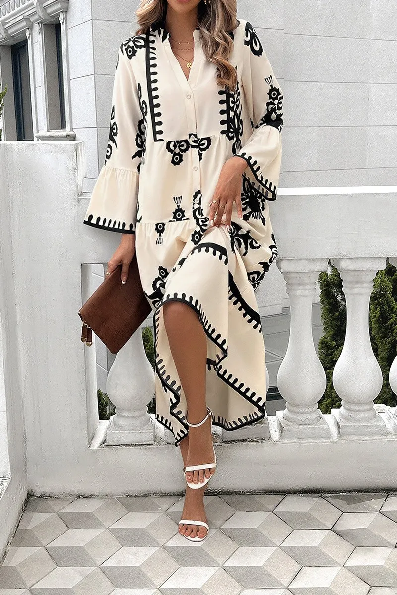 Regal Baroque Midi Dress
