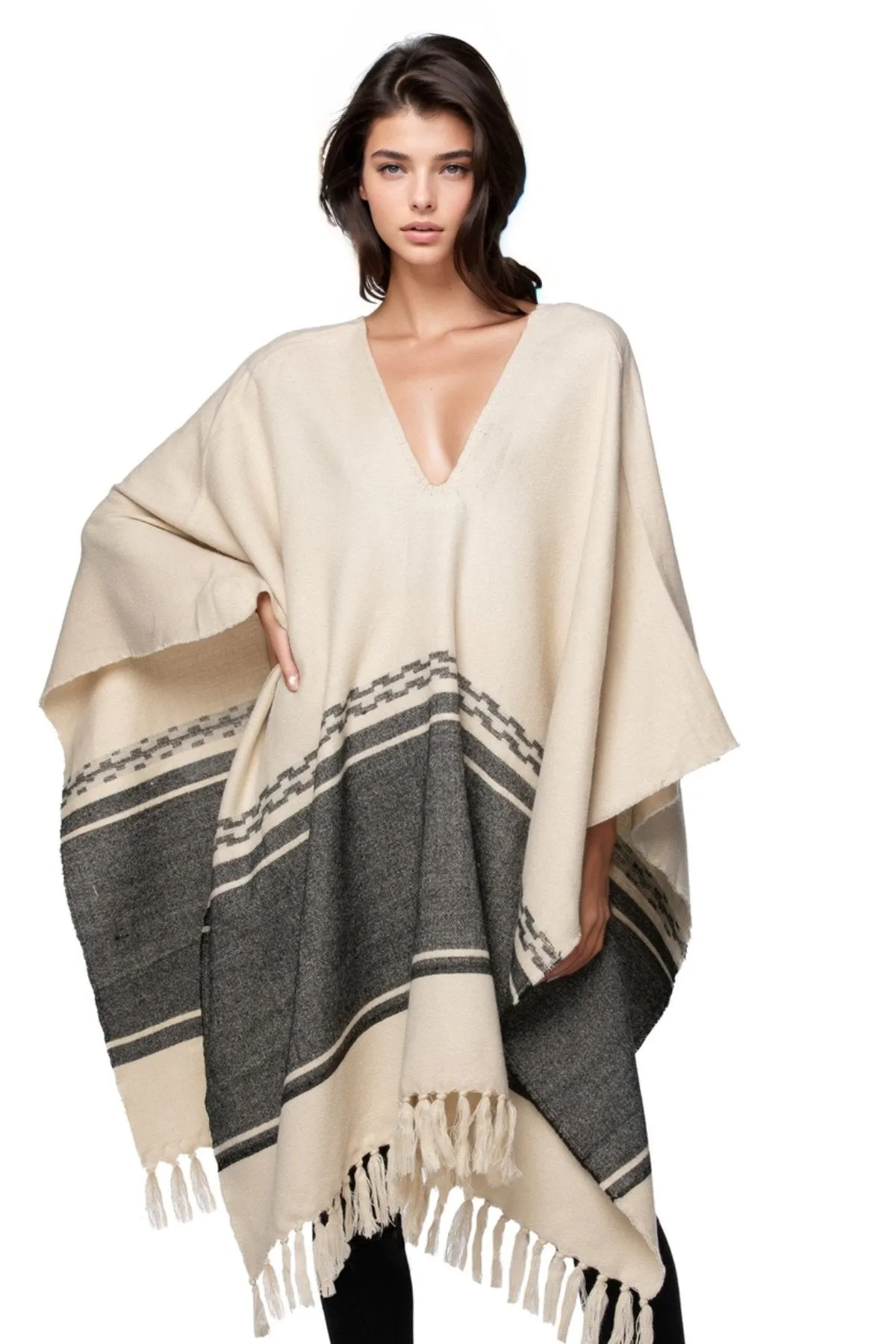 Rolling Stone Woven Blanket Poncho