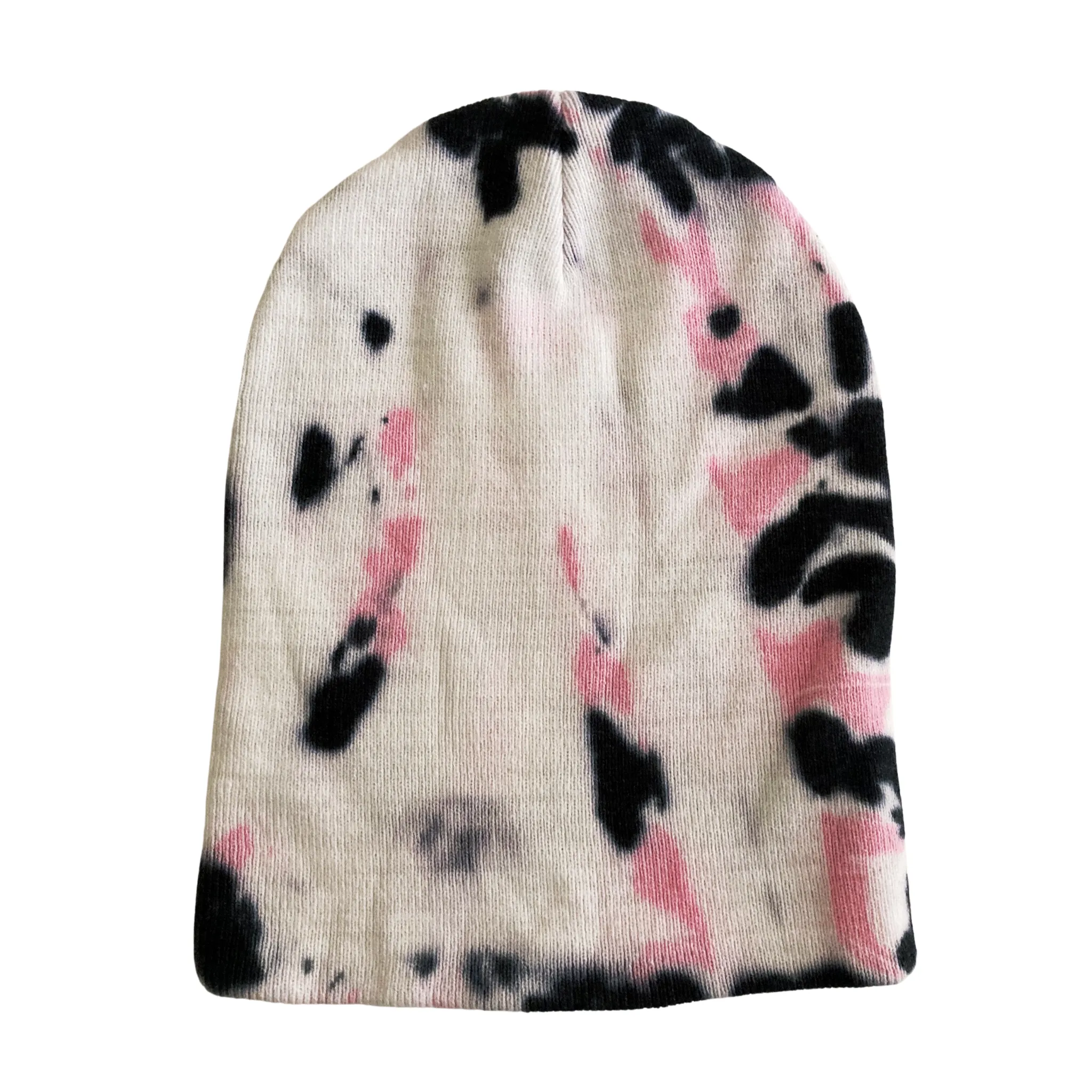 Shibori Pink Tie Dye Beanie Hat