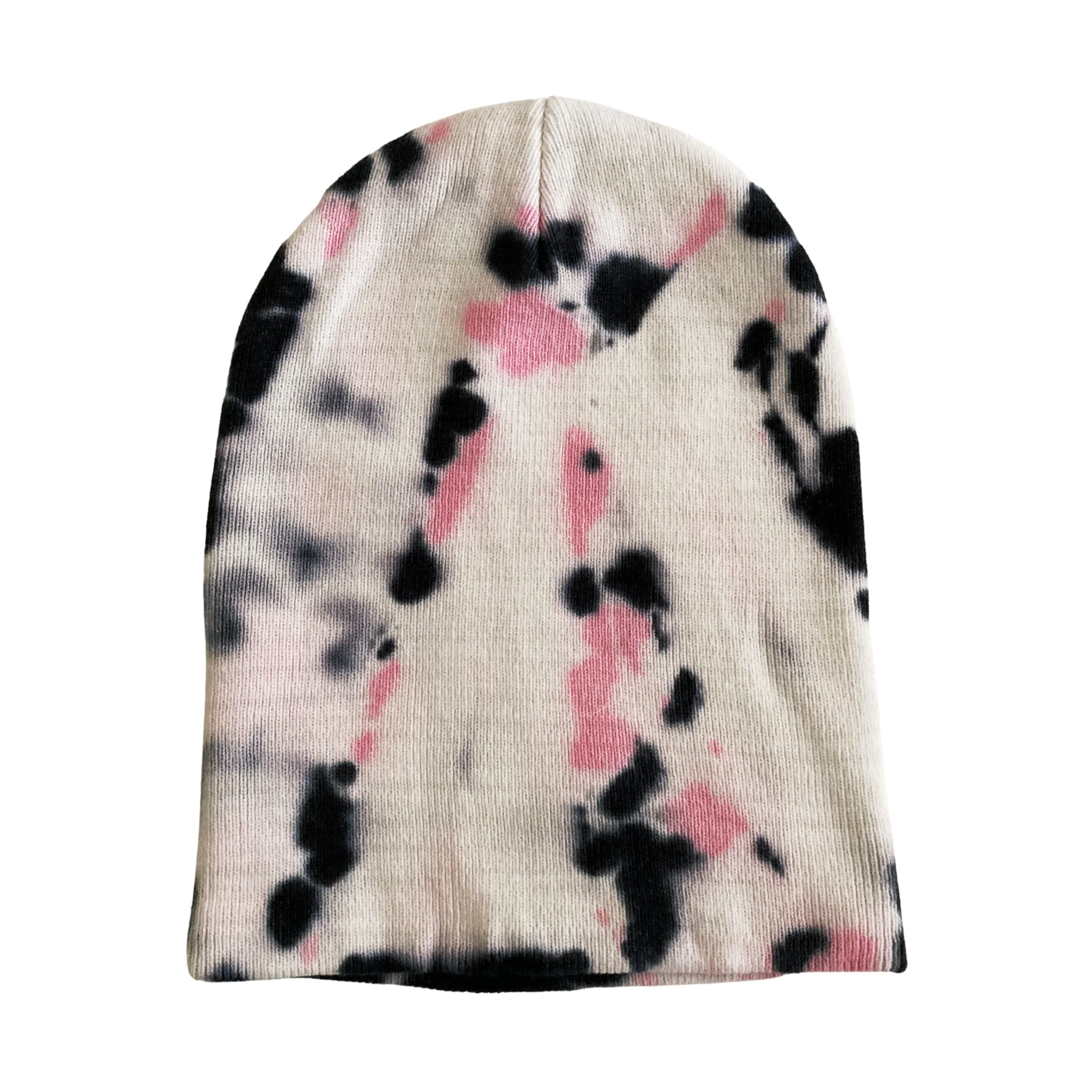 Shibori Pink Tie Dye Beanie Hat