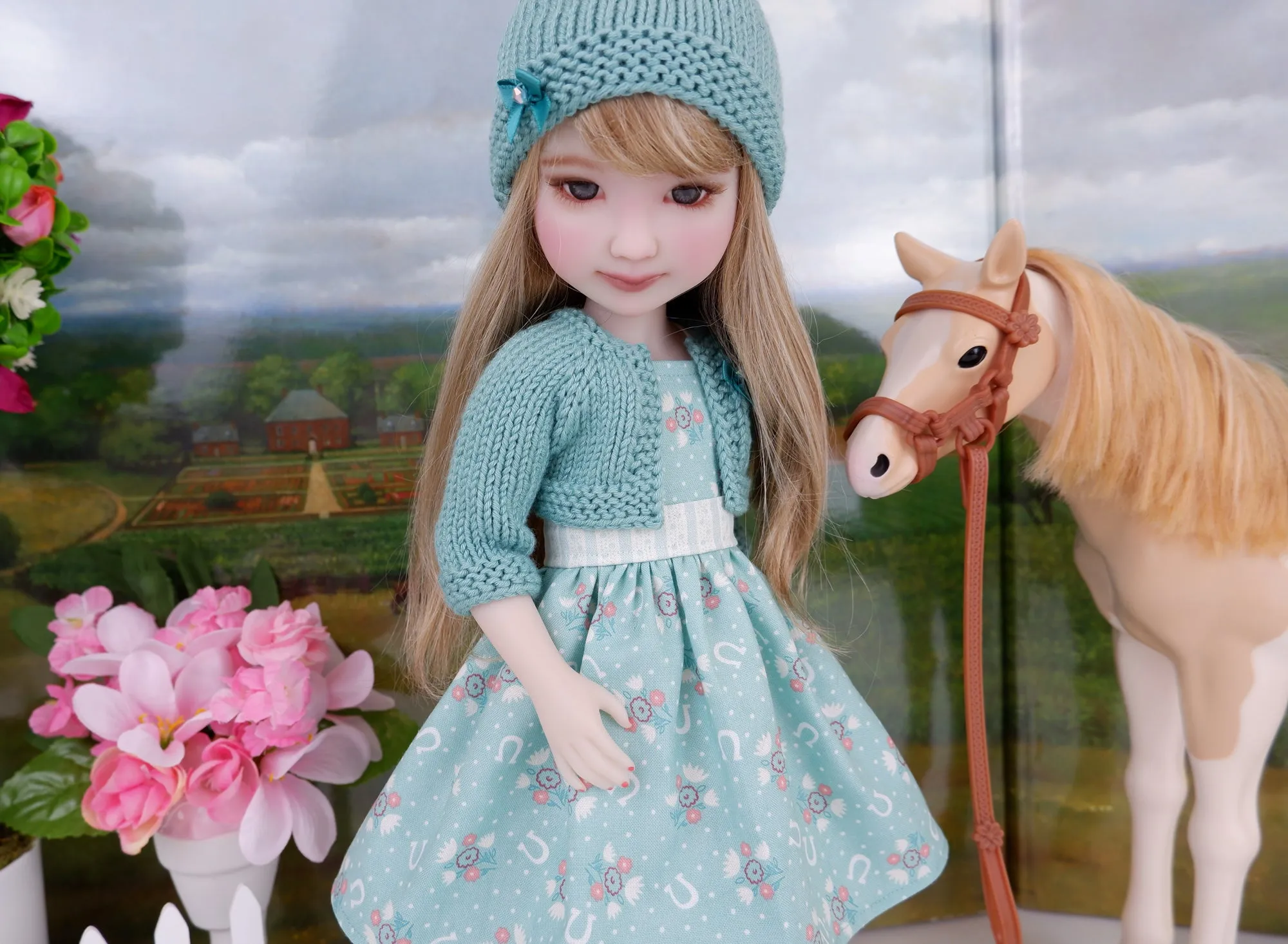 Stable Girl - dress and sweater set with shoes for Ruby Red Fashion Friends doll