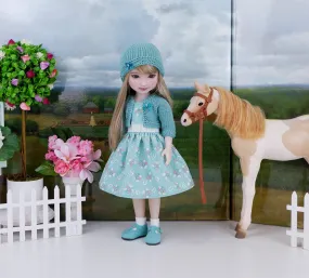 Stable Girl - dress and sweater set with shoes for Ruby Red Fashion Friends doll