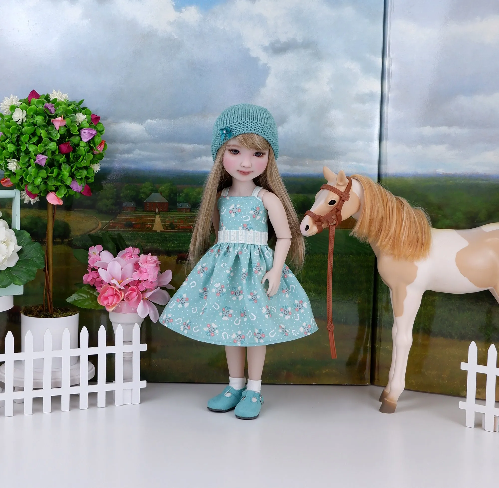 Stable Girl - dress and sweater set with shoes for Ruby Red Fashion Friends doll