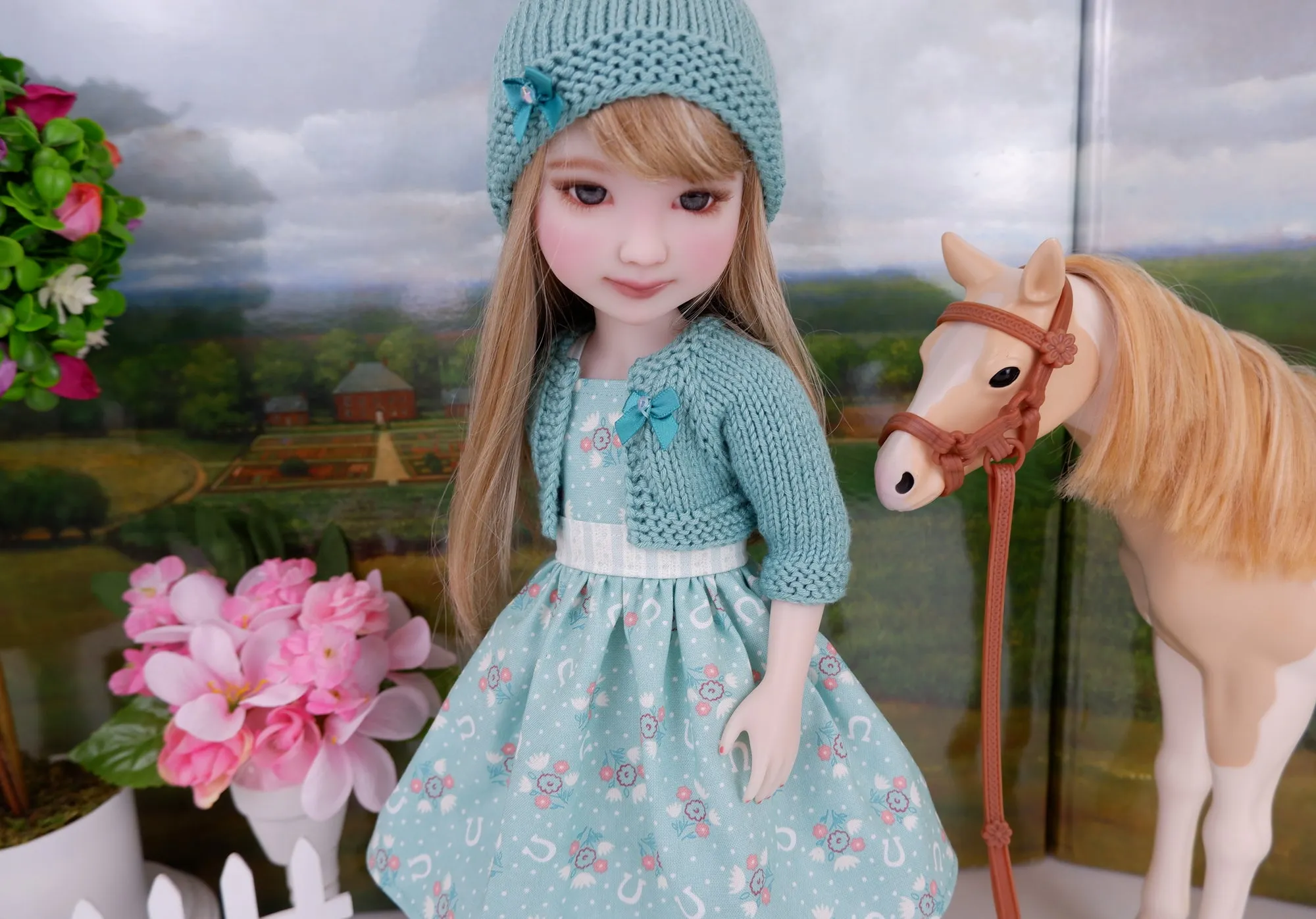 Stable Girl - dress and sweater set with shoes for Ruby Red Fashion Friends doll