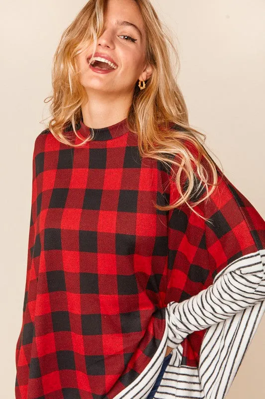 Stephanie Buffalo Plaid Color Block Tunic