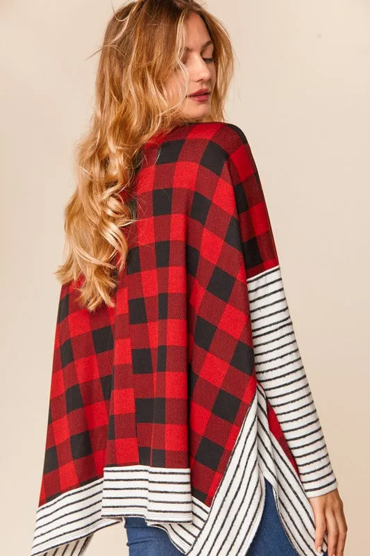 Stephanie Buffalo Plaid Color Block Tunic