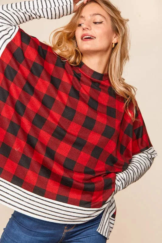 Stephanie Buffalo Plaid Color Block Tunic