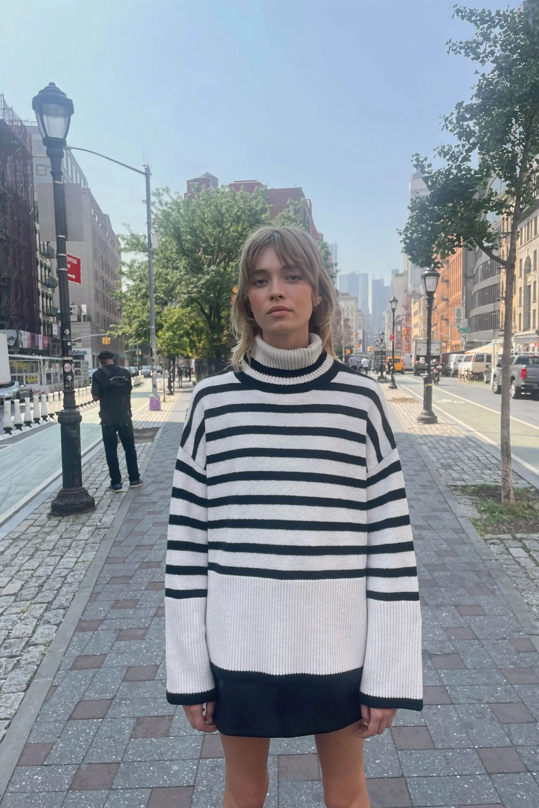 Striped Turtleneck Sweater