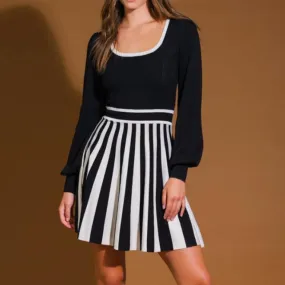 Sweet Chaos Sweater Striped Mini Dress-FINAL SALE
