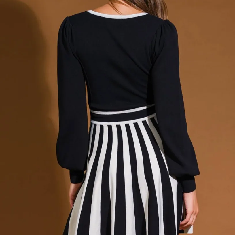 Sweet Chaos Sweater Striped Mini Dress-FINAL SALE