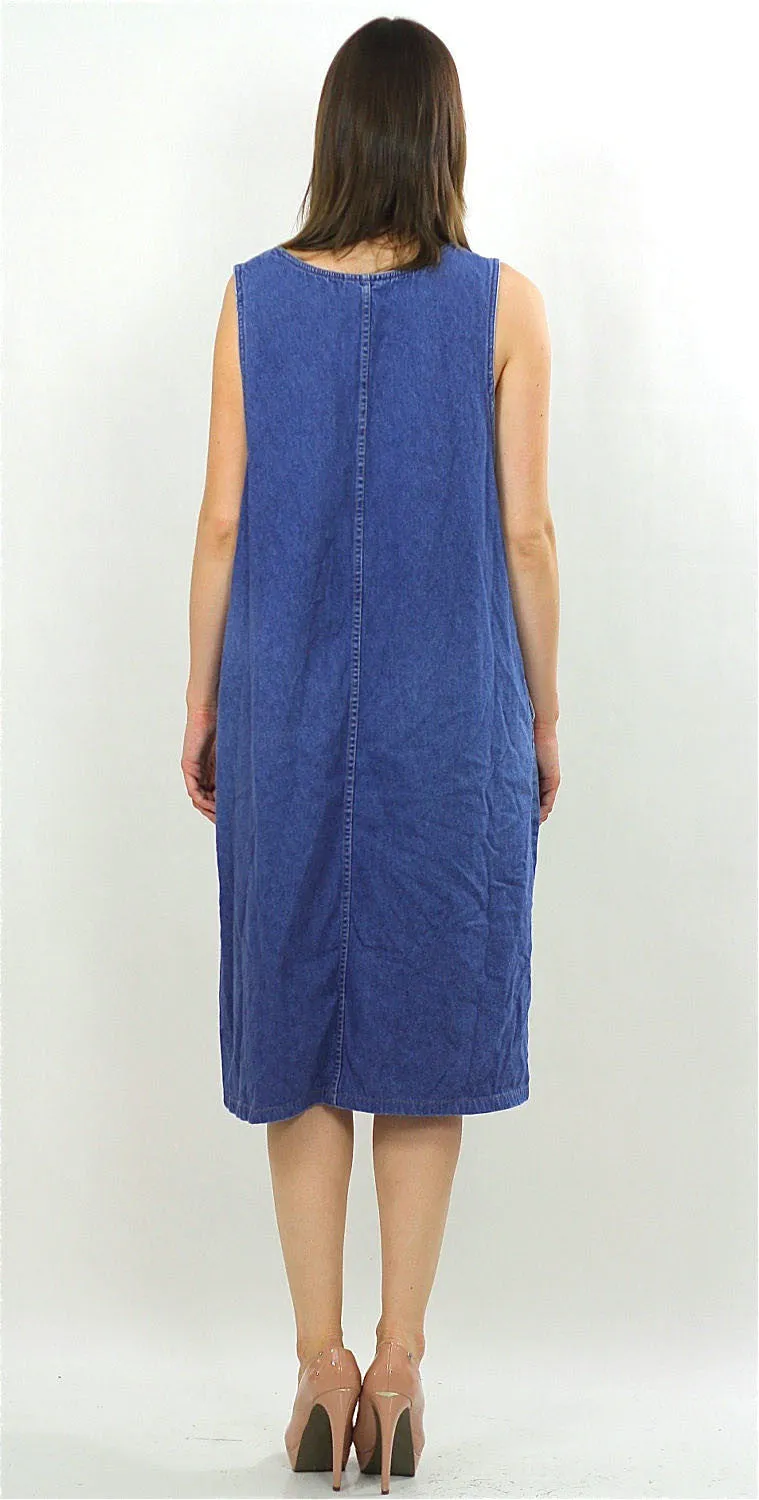 Vintage 90s Grunge Boho Hippie Blue Jean Denim dress
