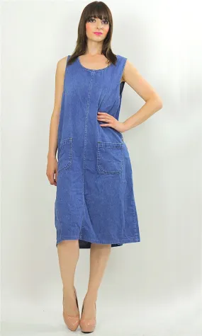 Vintage 90s Grunge Boho Hippie Blue Jean Denim dress