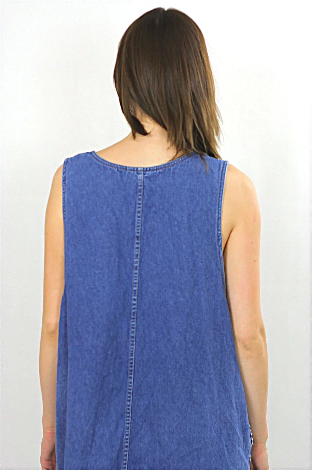 Vintage 90s Grunge Boho Hippie Blue Jean Denim dress